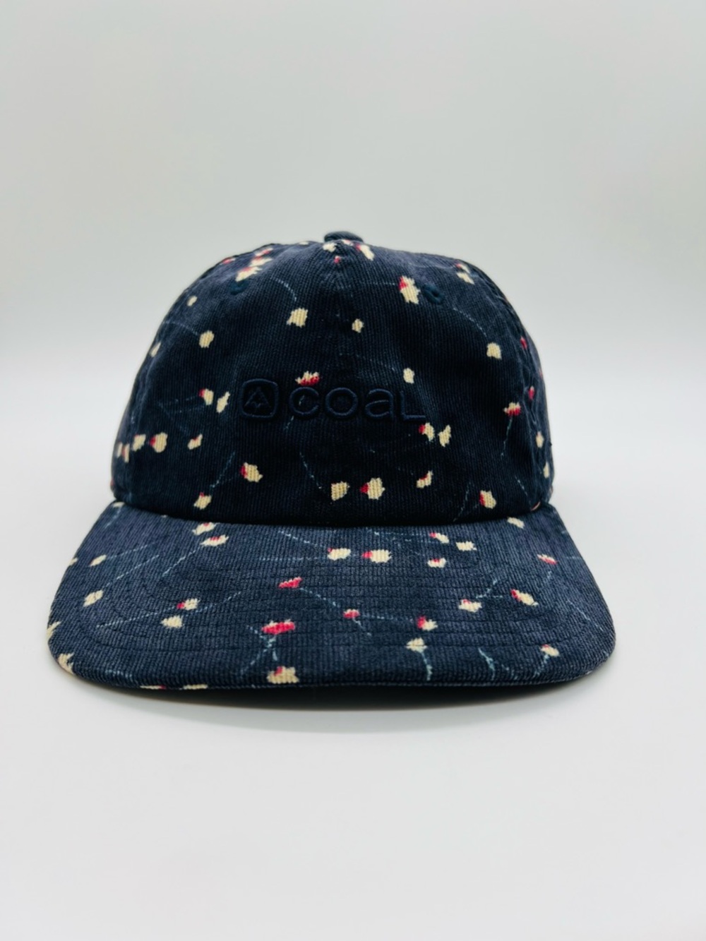Coal Men's Navy Floral Abstract Corduroy Adjustable Hat OS